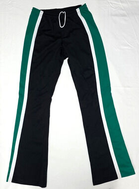 Vintage Varsity Spirit Fashions Track Pants Mens Medium M 32 Black Green Striped
